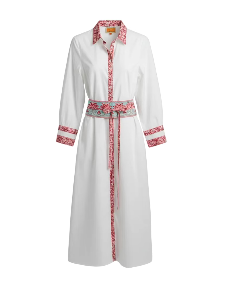 La Plage Kate Fitted Shirtdress Maxi with OBI Belt