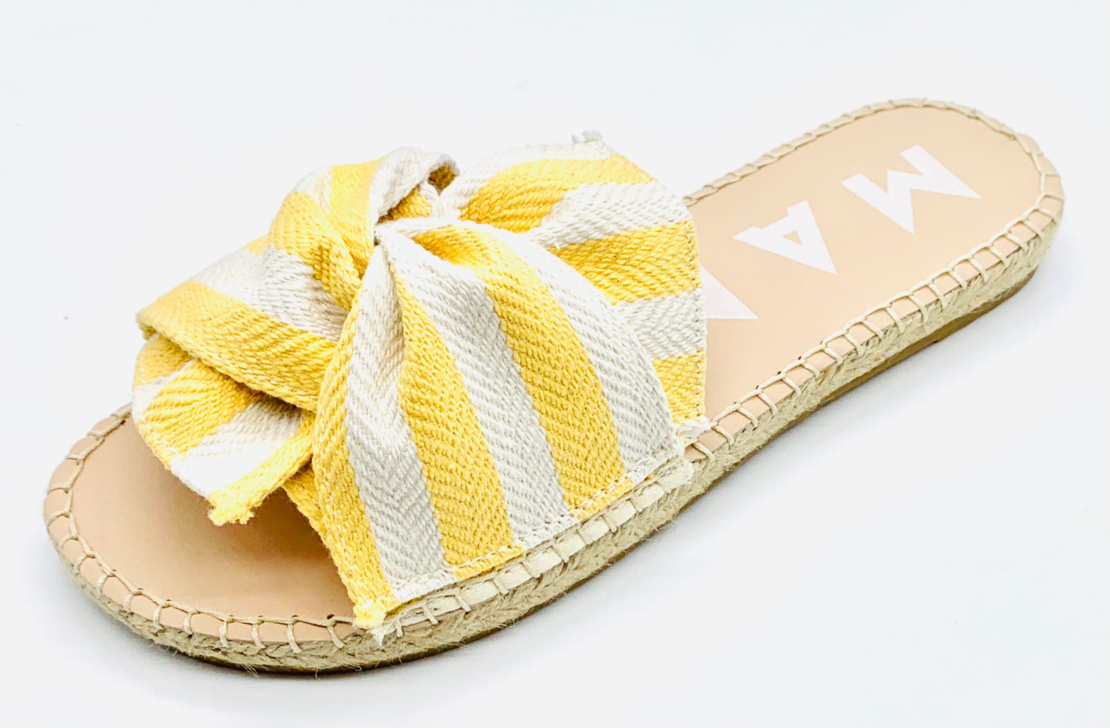 Manebi Yellow Stripe Twist Sandal