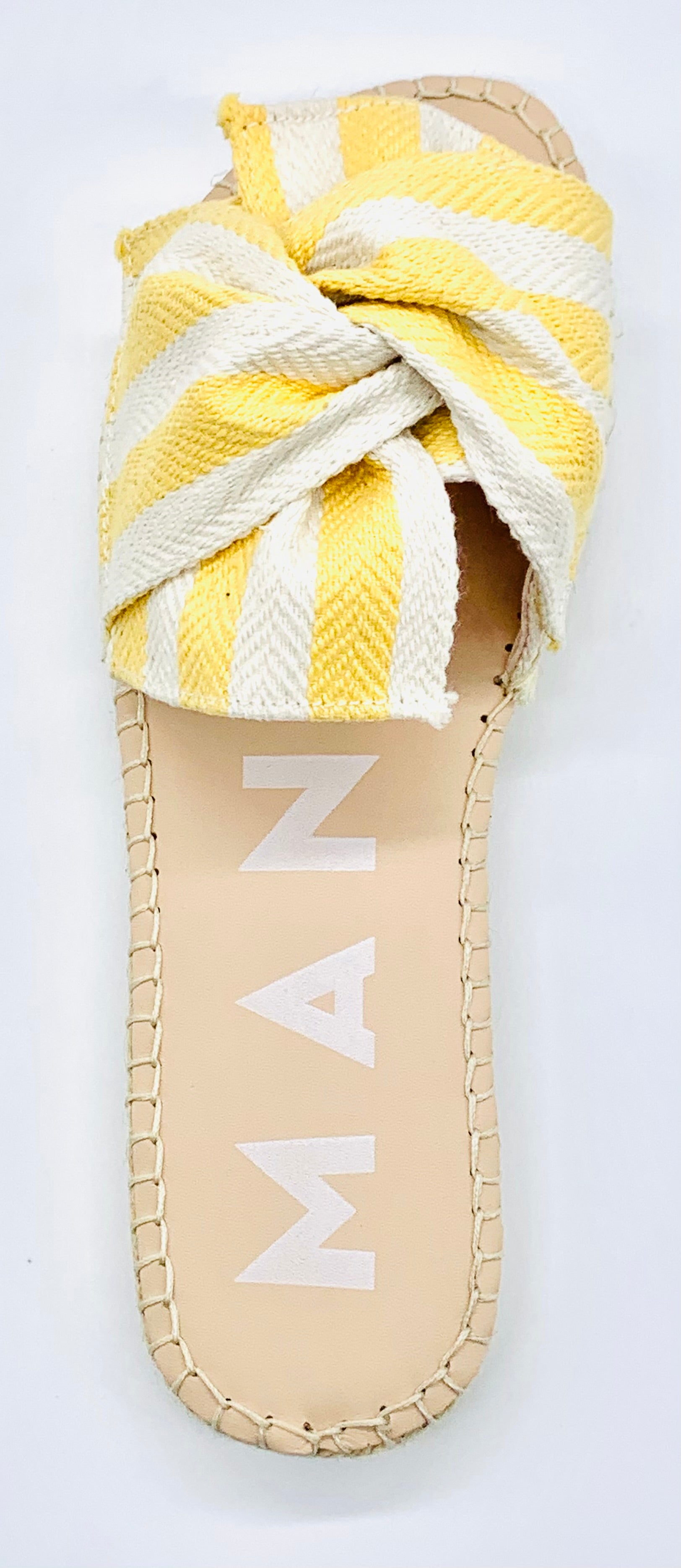 Manebi Yellow Stripe Twist Sandal