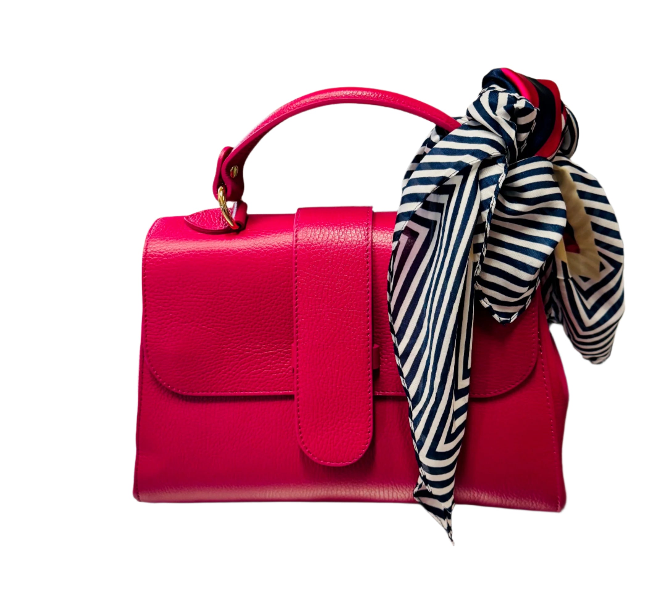 Leather Handbag with Scarf - (four colors)