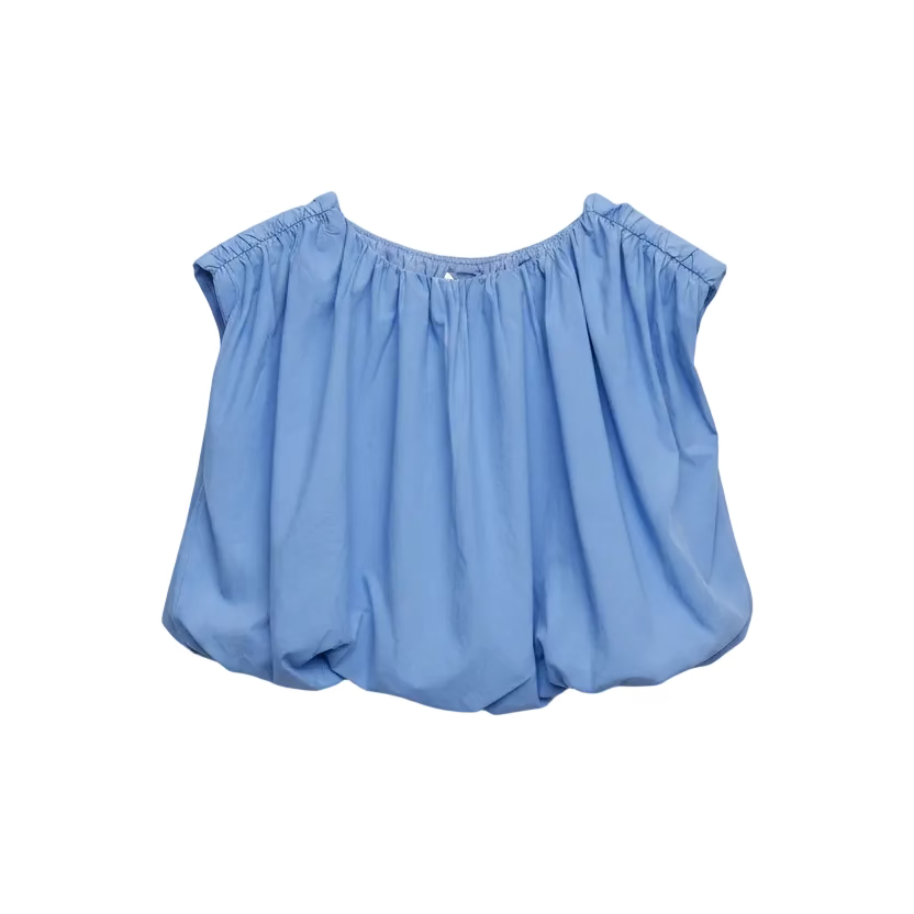 Sleeveless Bubble Top - Blue