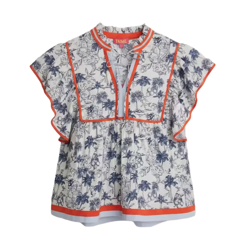 Flutter Sleeve Palm Tree Top