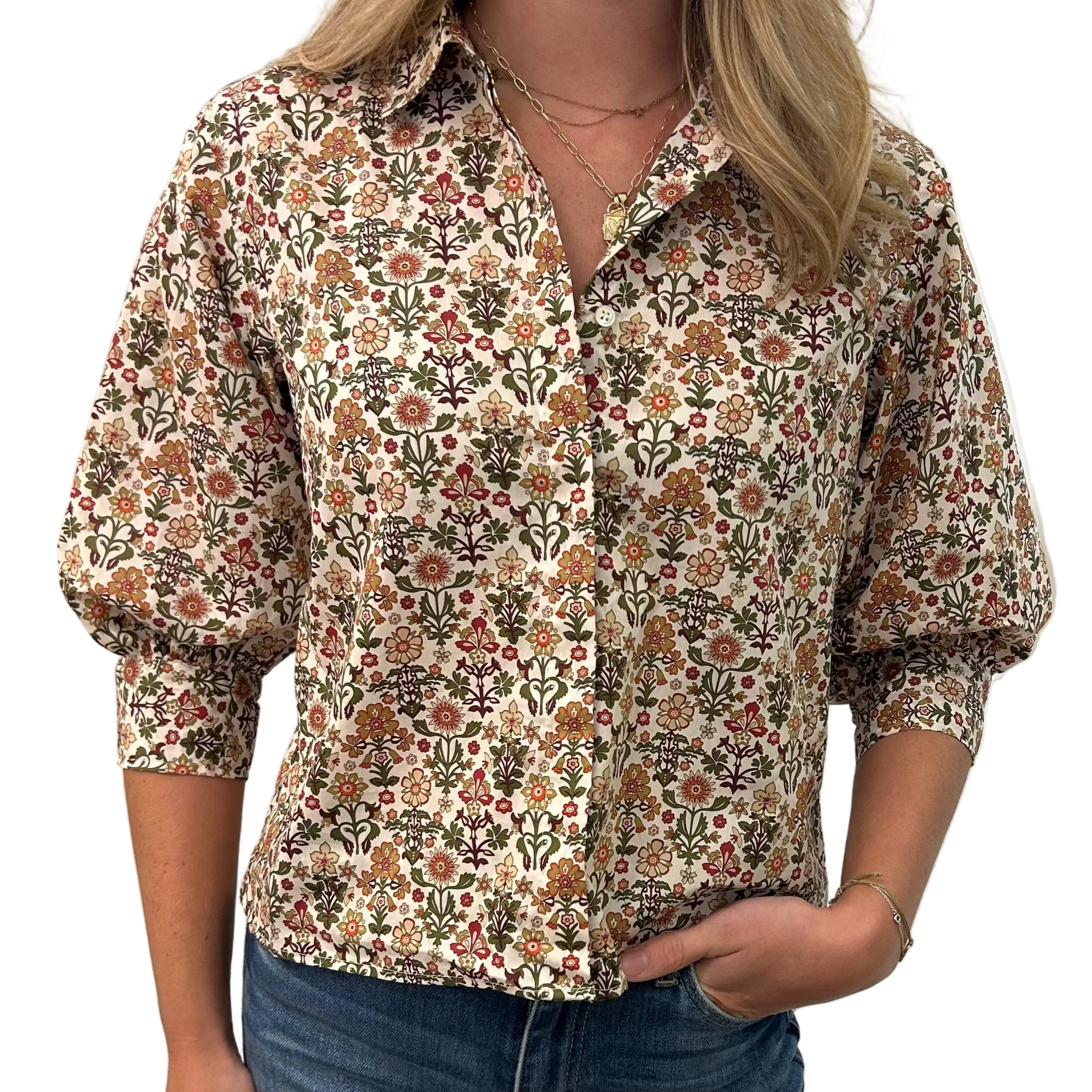 The Little Project Esme Shirt - Artichoke Folk Floral