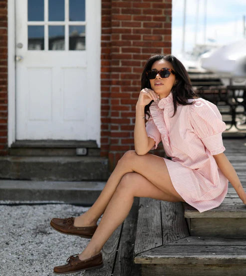 Westport Dress -  Red Pinstripe