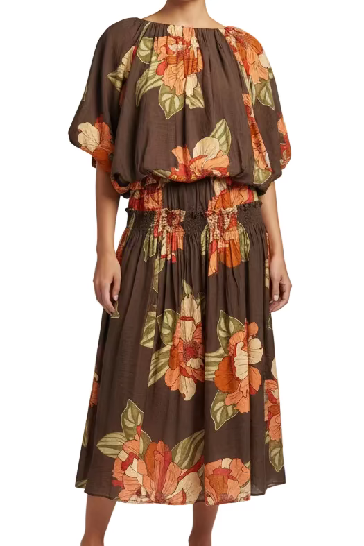Floral Print Skirt with Bubble Hem Top Set