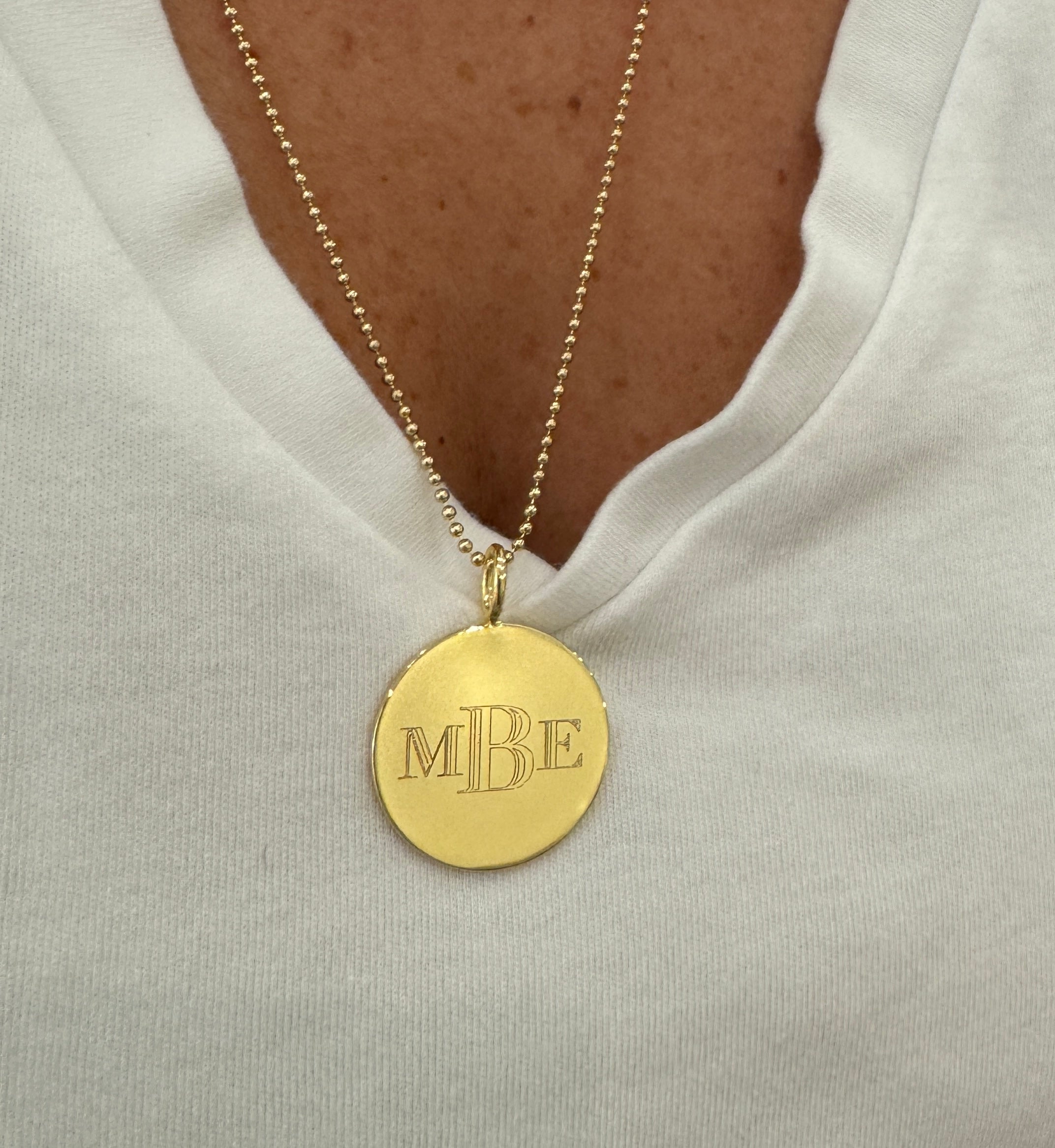 Gold Plated Small Disc Necklace