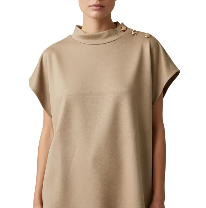 Suede Top with Gold Detailings