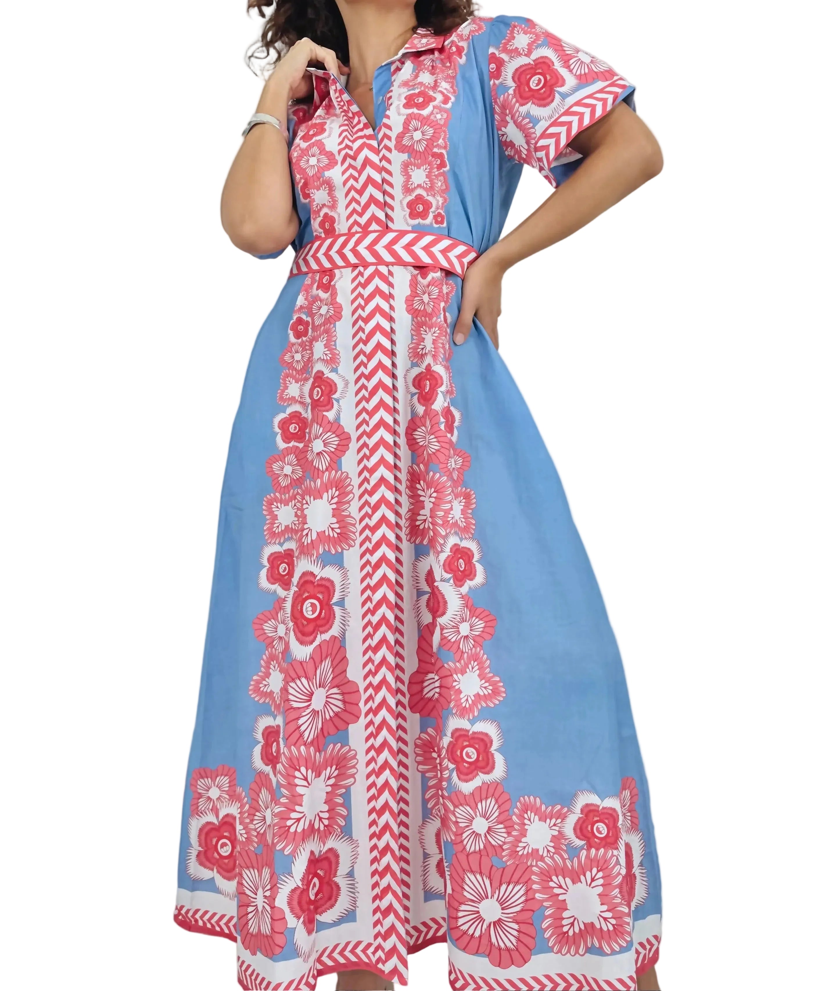Islapayal Chelsea Shirtdress - Peony Blue