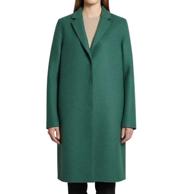 Harris Wharf London Cocoon Coat Pressed Wool - Sea Green