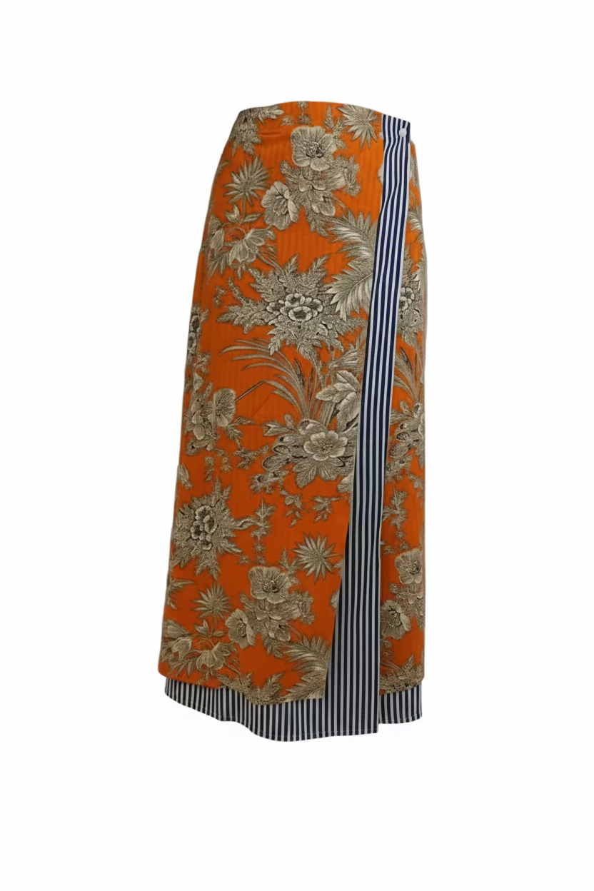 Kitsu Wrap Skirt - Tangerine Mir