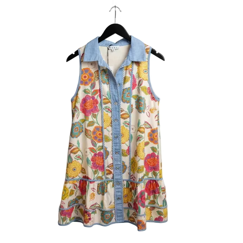 Sleeveless Floral Button Down Dress