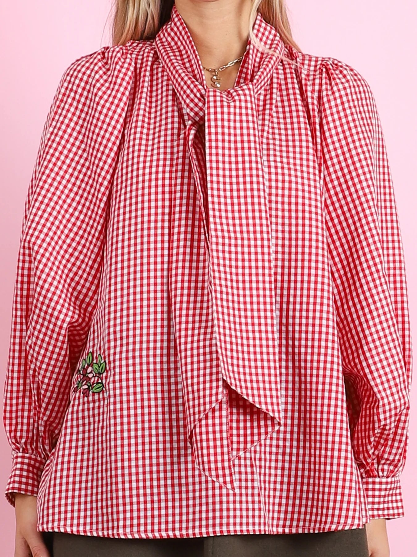MII Claudie Hand Embroidered Blouse - Red