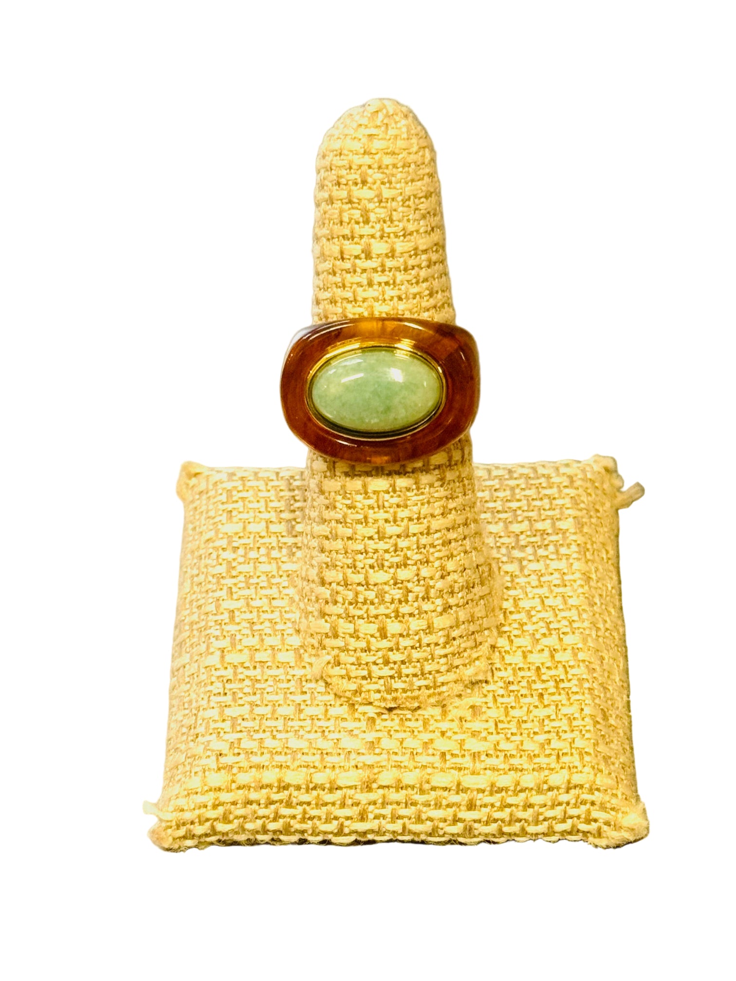 Lucas Jack Tortoise Shell Resin Ring - Amazonite