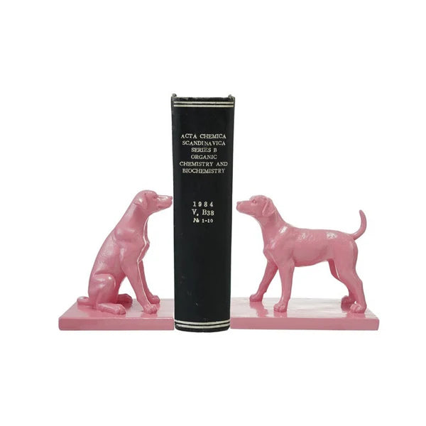 Resin Dog Bookends - Pink