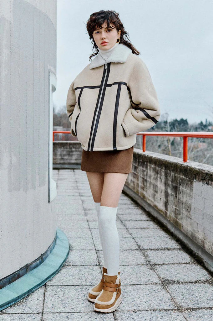 4CCCCEES Jabara Monti - Camel with Sheep Shearling