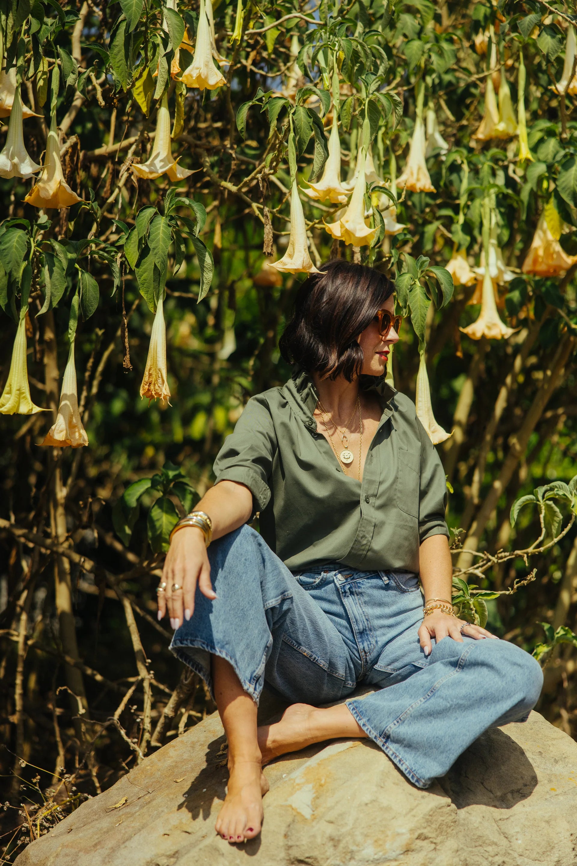 KMJ  Southern  Lover Top - Red and Olive Green