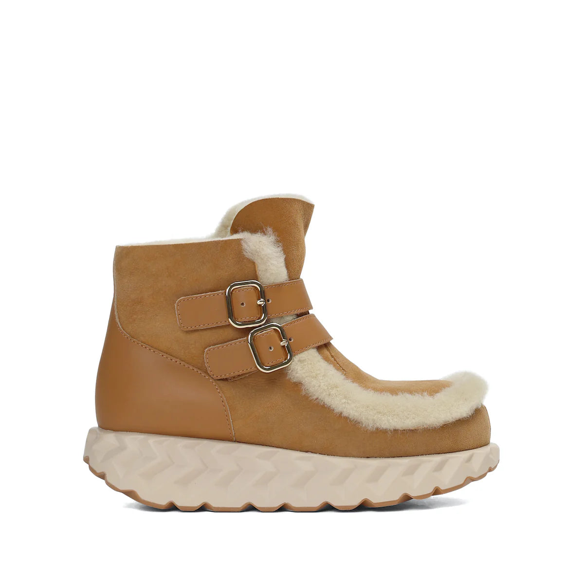 4CCCCEES Jabara Monti - Camel with Sheep Shearling