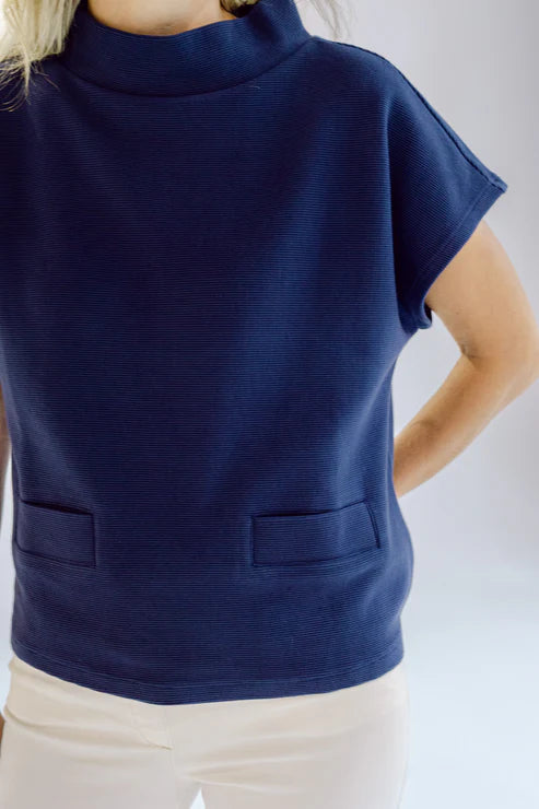 Navy Bleu Jackie Top - Cream and Navy
