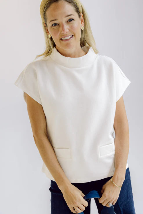 Navy Bleu Jackie Top - Cream and Navy