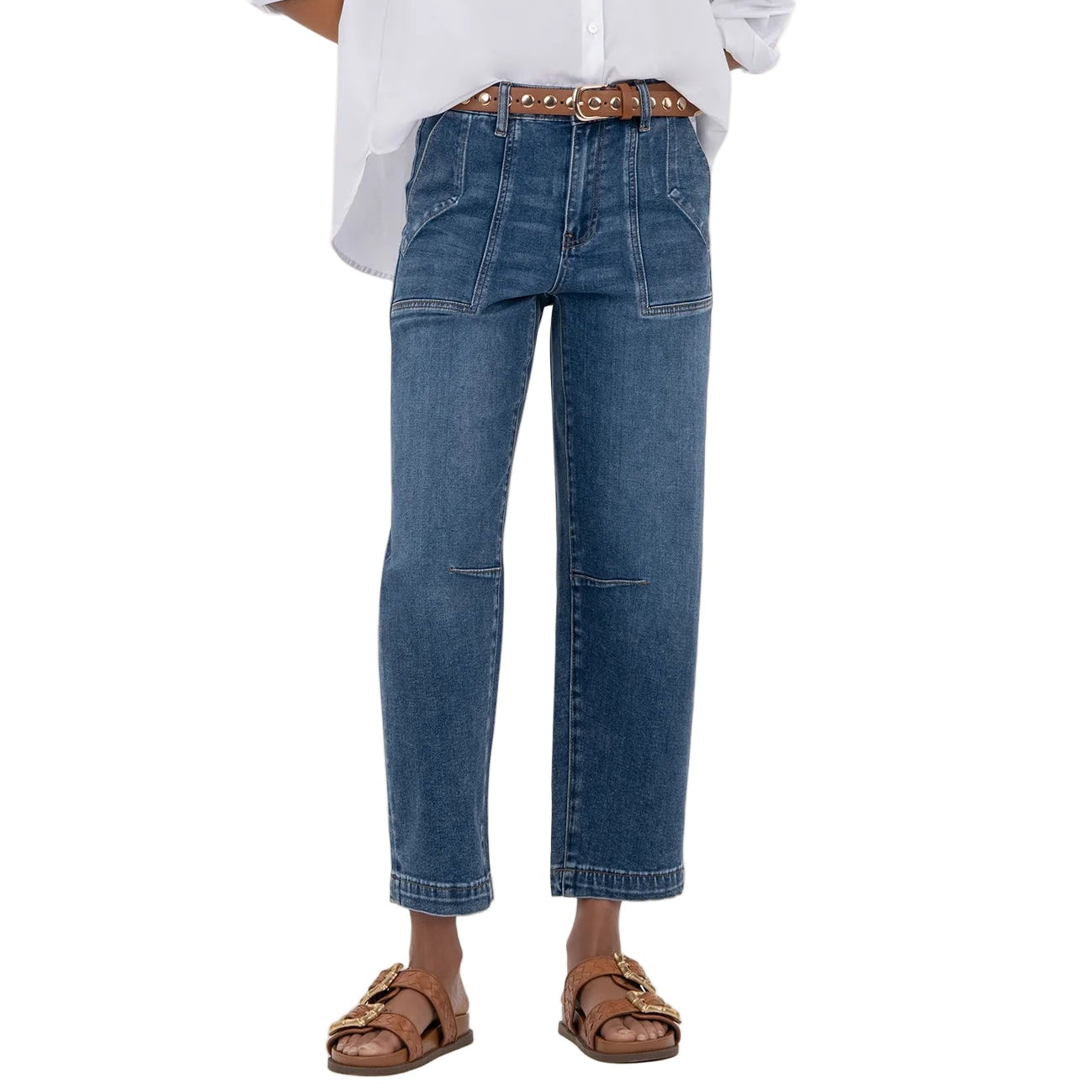 Kut From the Kloth Ashton Wide Leg Barrel Jean - Medium Wash