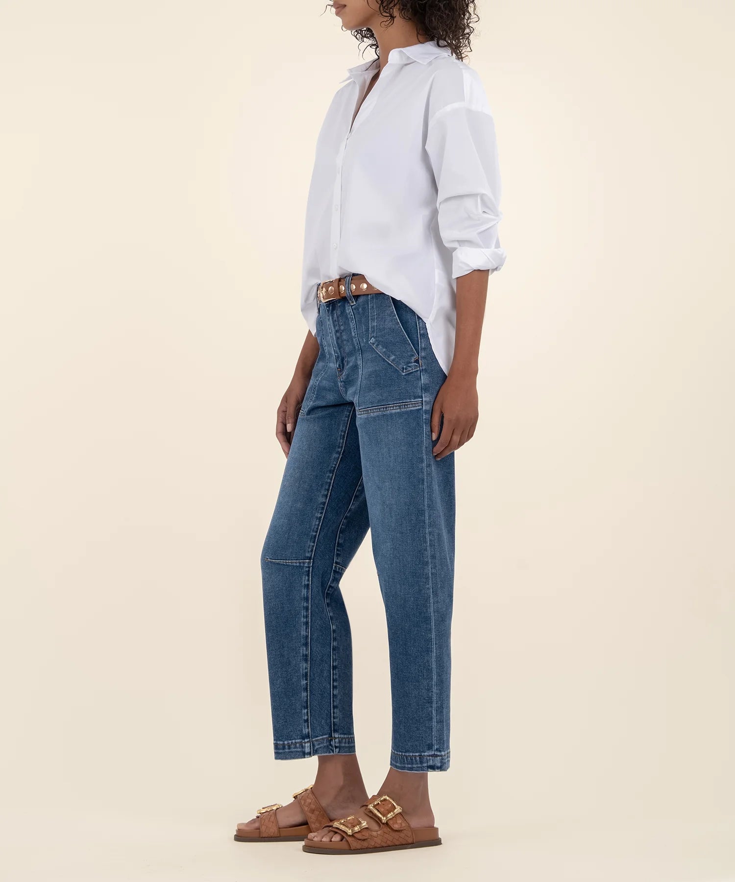 Kut From the Kloth Ashton Wide Leg Barrel Jean - Medium Wash