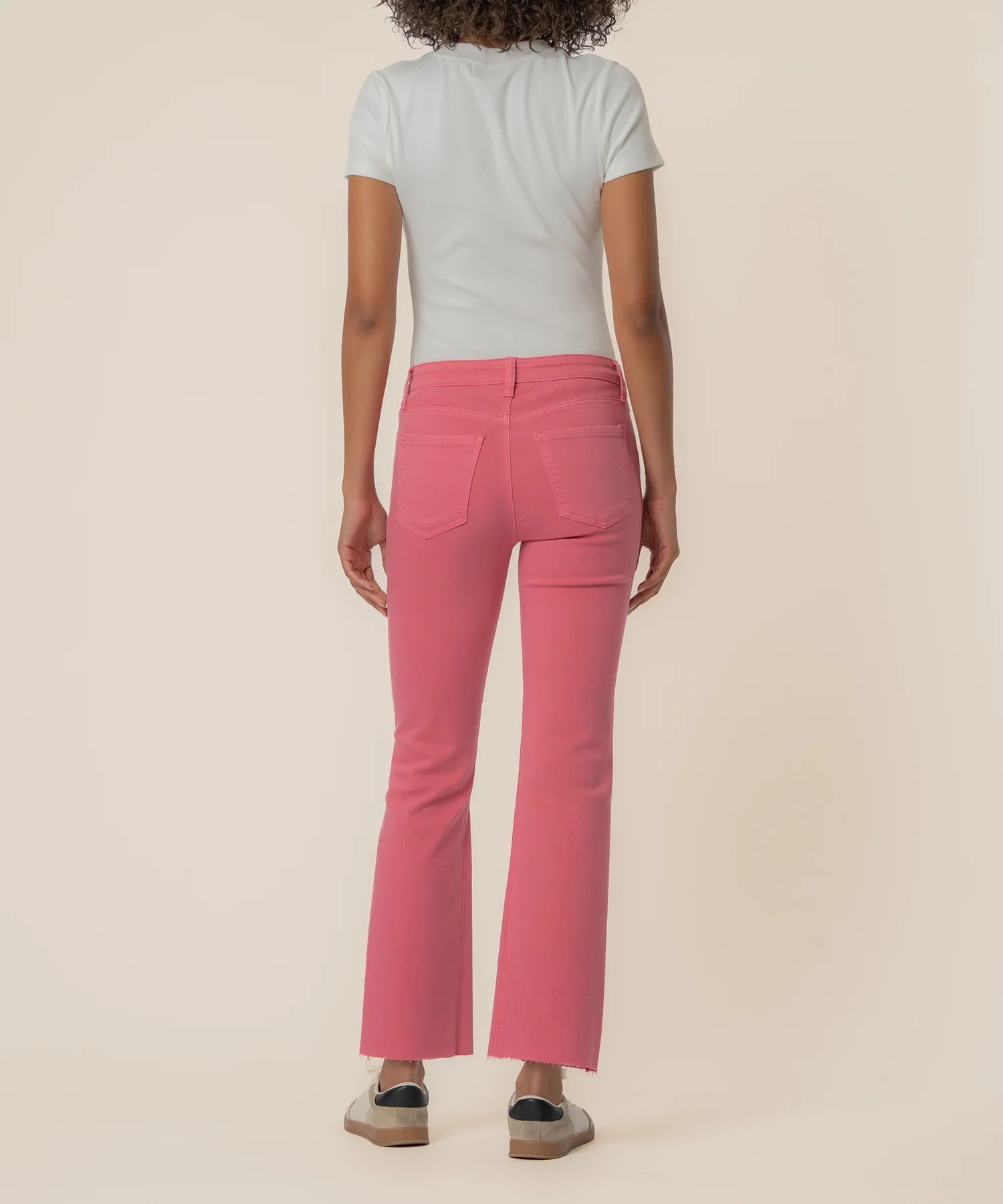 Kut from the Kloth Kelsey High Rise Fab Ab Ankle Flare-Nset Leg - Flamingo