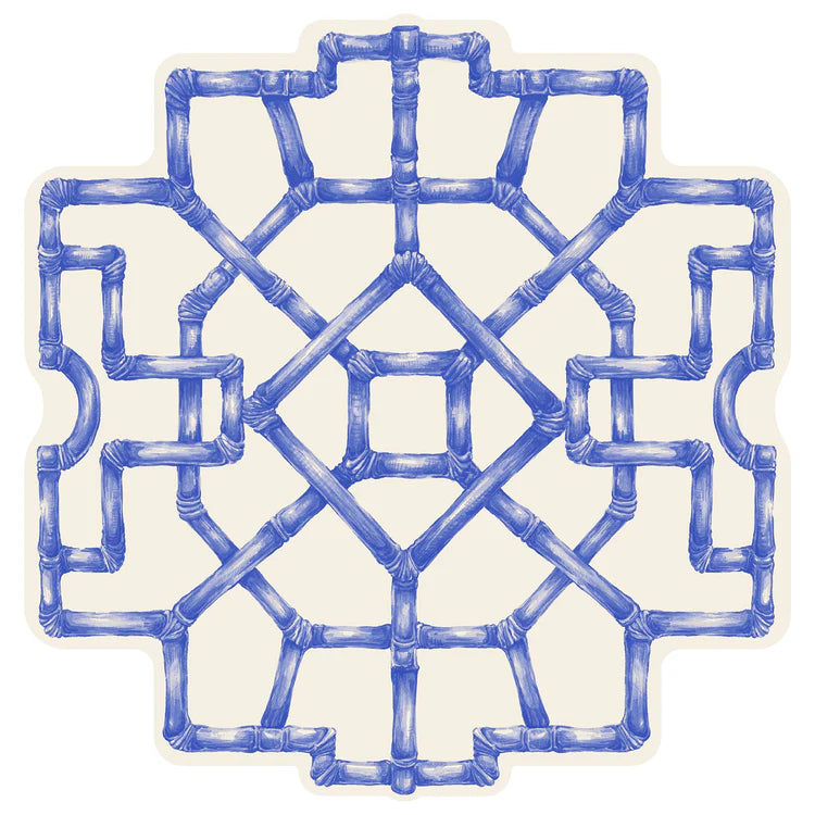 Die-Cut Blue Bamboo Placemats - 12 Sheets