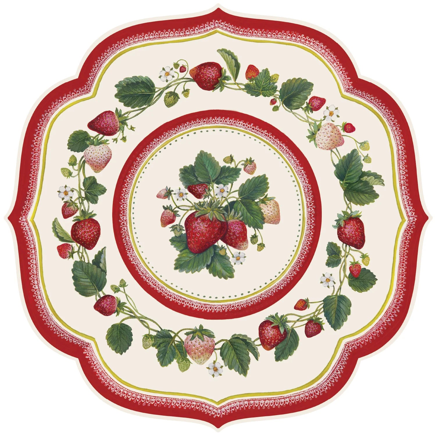 Die-Cut Strawberry China Placemat