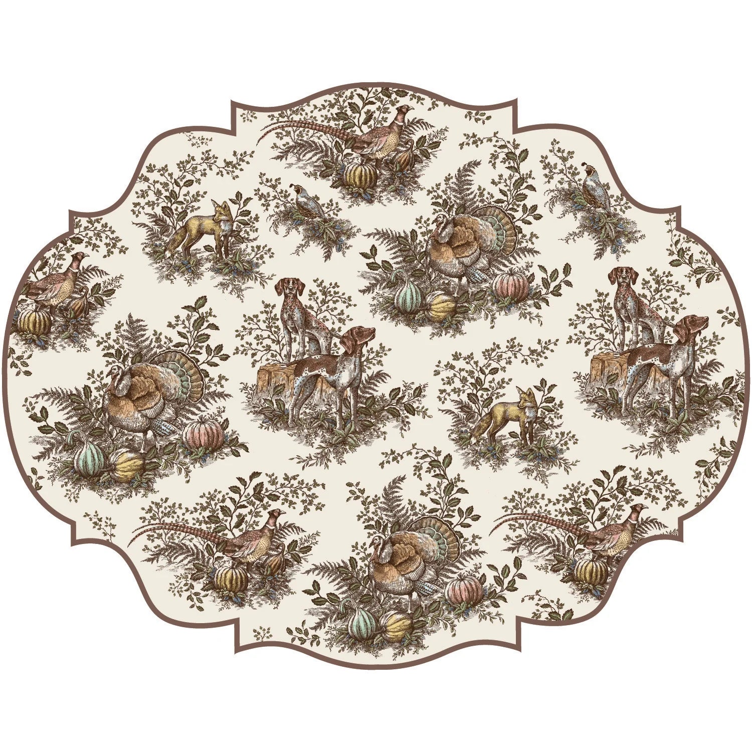 Die-cut Harvest Toile Frame Placemat
