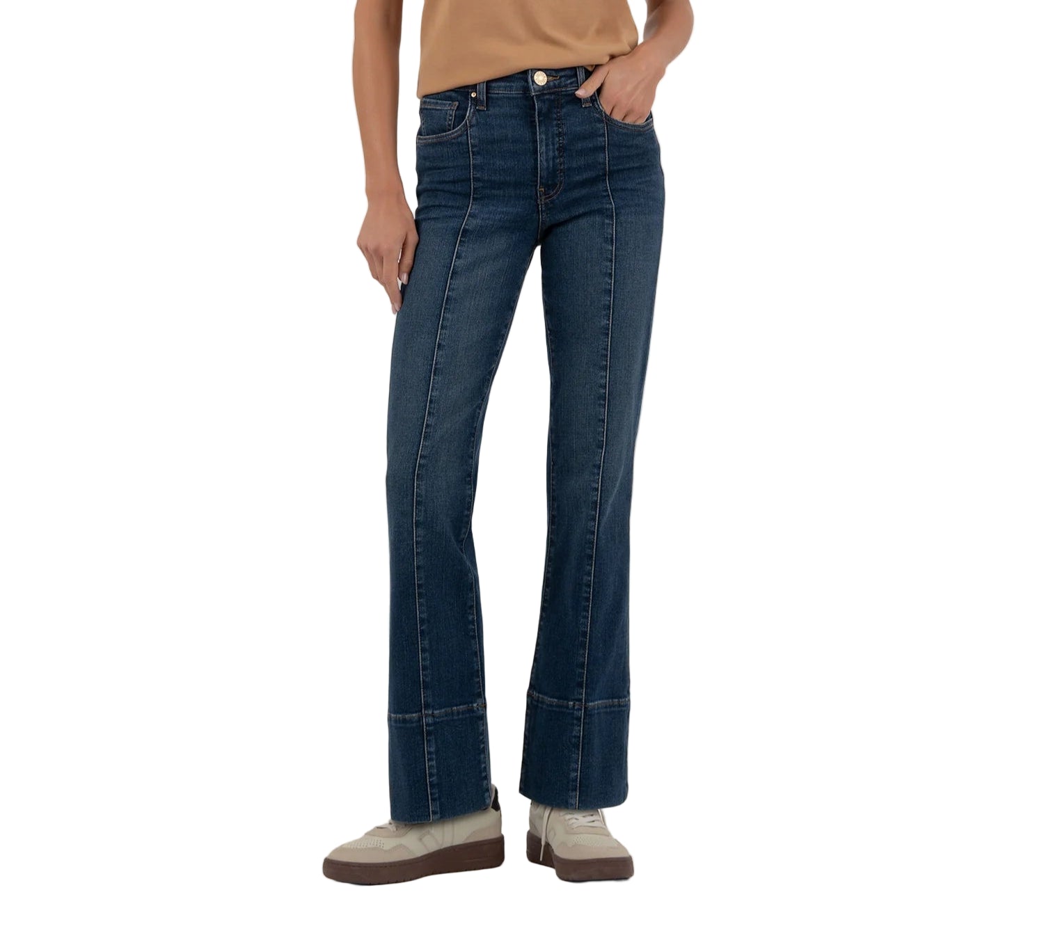 Kut Kelsey High Rise Ankle Flare -  Front Seam Wide Hem