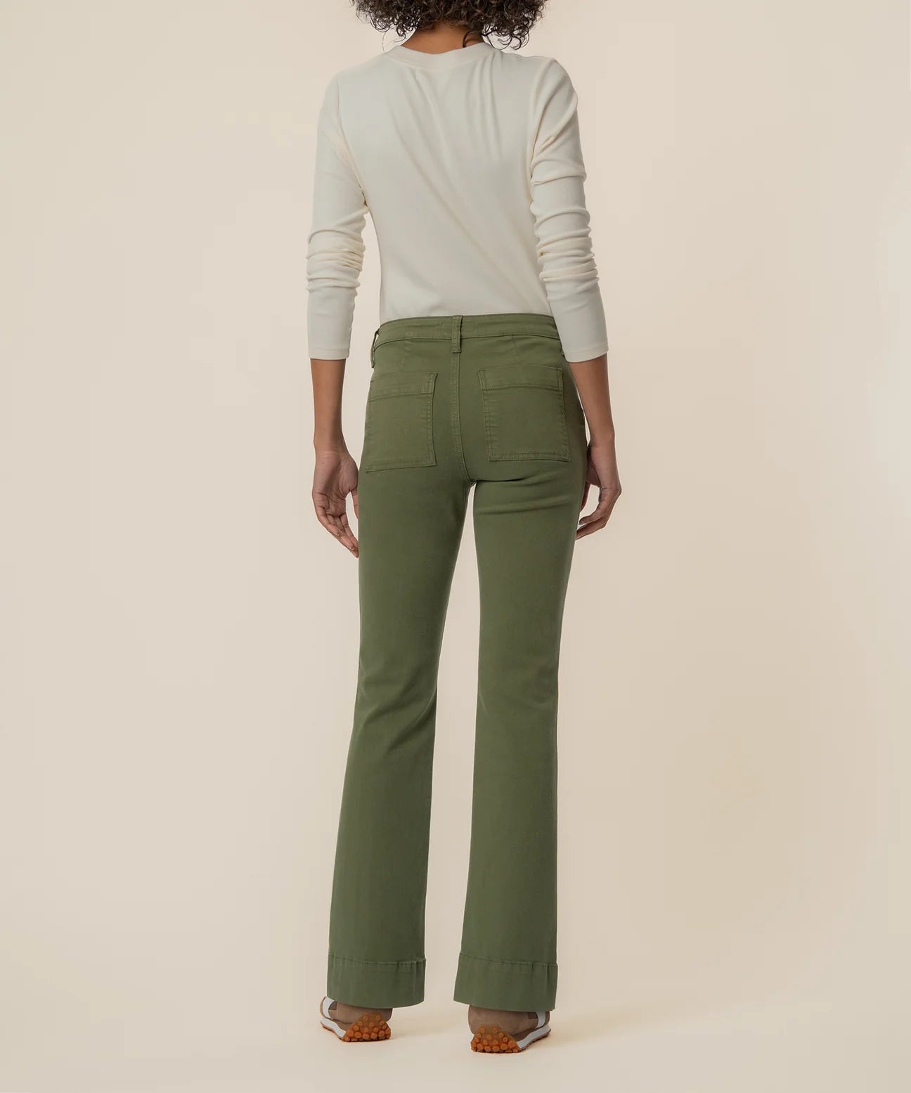 Stella High Rise Fab Ab Flare Front Pin Tuck - Dill