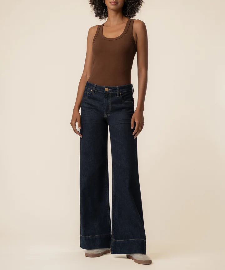 Kut from the Kloth Maya High Rise Fab Ab Wide Leg Back Darts Wide Hem | Compare