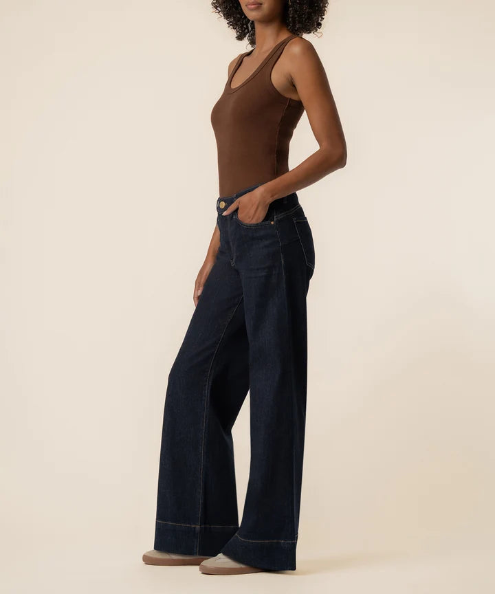 Kut from the Kloth Maya High Rise Fab Ab Wide Leg Back Darts Wide Hem | Compare