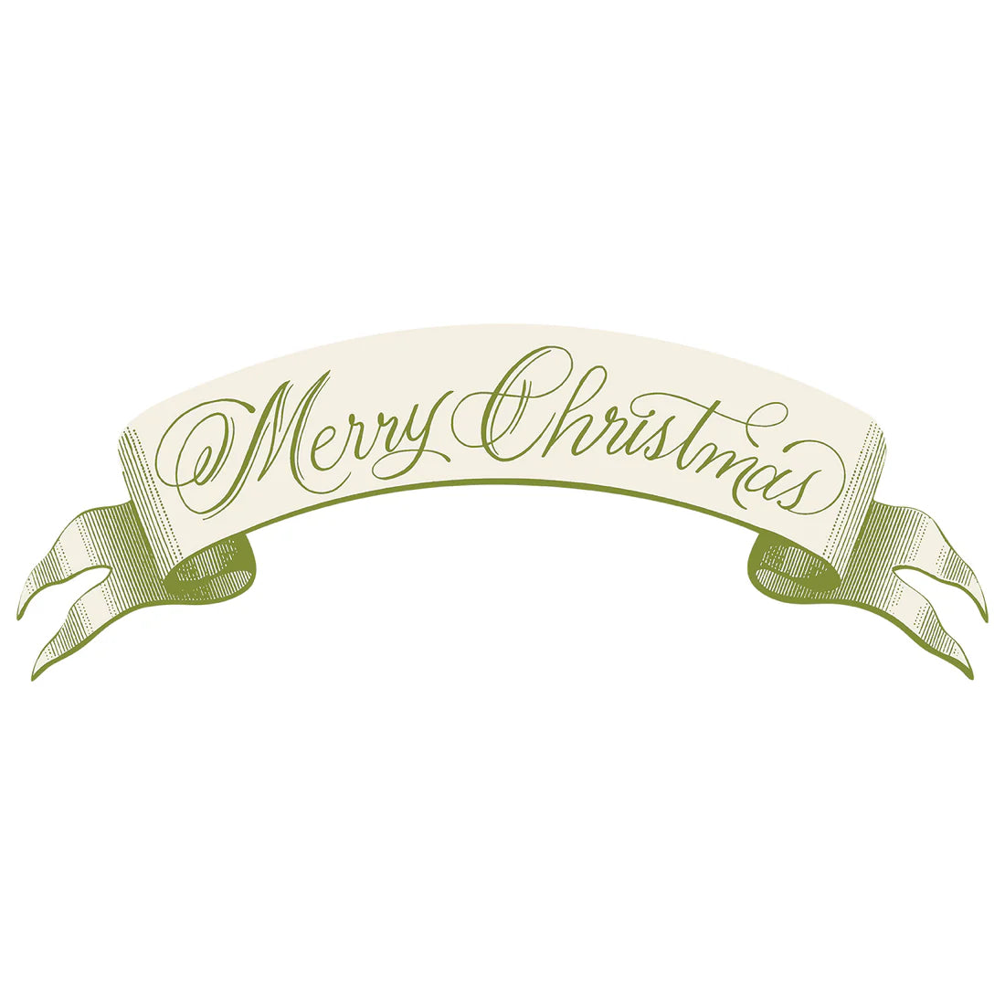 Moss Merry Christmas Banner Table Accent - Pack of 12