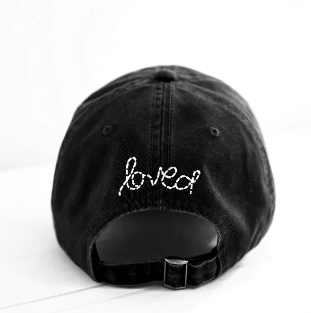KERRI ROSENTHAL Baseball Hat Heart Patch - Black
