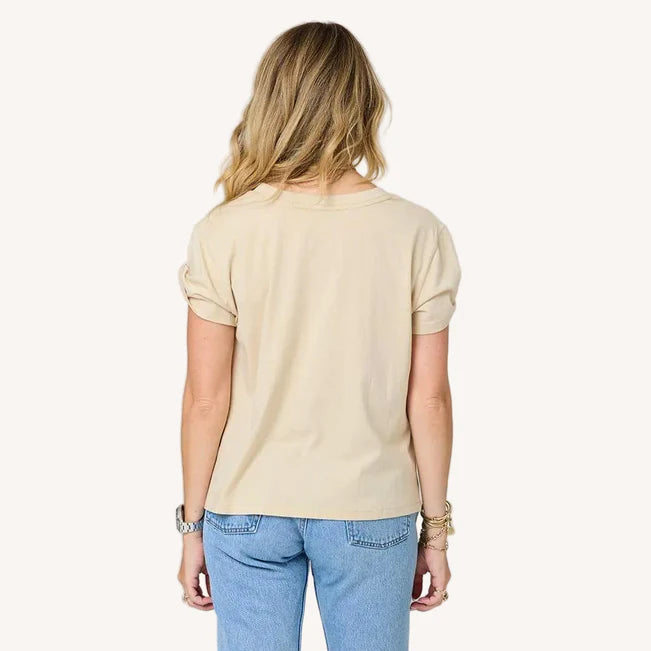 Kerri Rosenthal Suke Imperfect Heart Tee - Latte-Pink