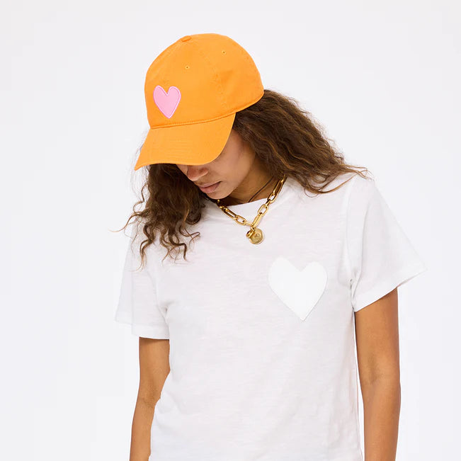Kerri Rosenthal Imperfect Heart Hat - Clementine/Palm Pink