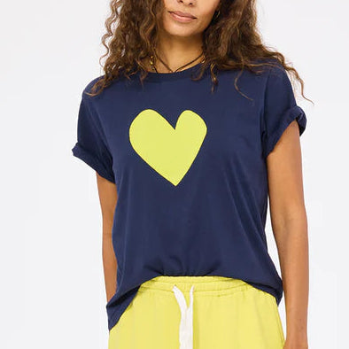 Kerri Rosenthal Suke Imperfect Heart Tee-Indigo Blue