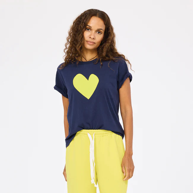 Kerri Rosenthal Suke Imperfect Heart Tee-Indigo Blue