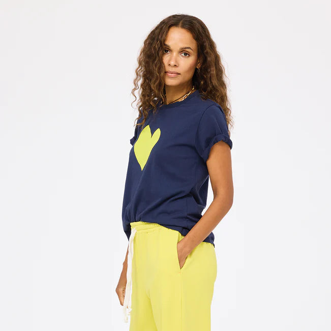 Kerri Rosenthal Suke Imperfect Heart Tee-Indigo Blue