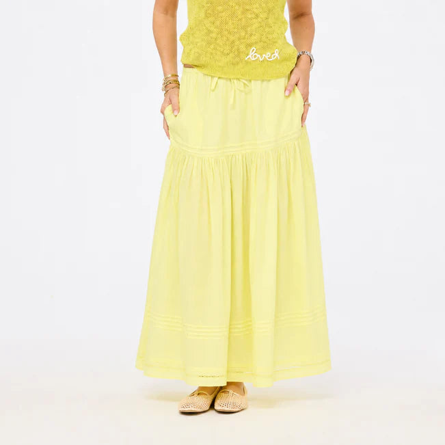 Kerri Rosenthal Vacance Pintuck Skirt - Washed Cactus