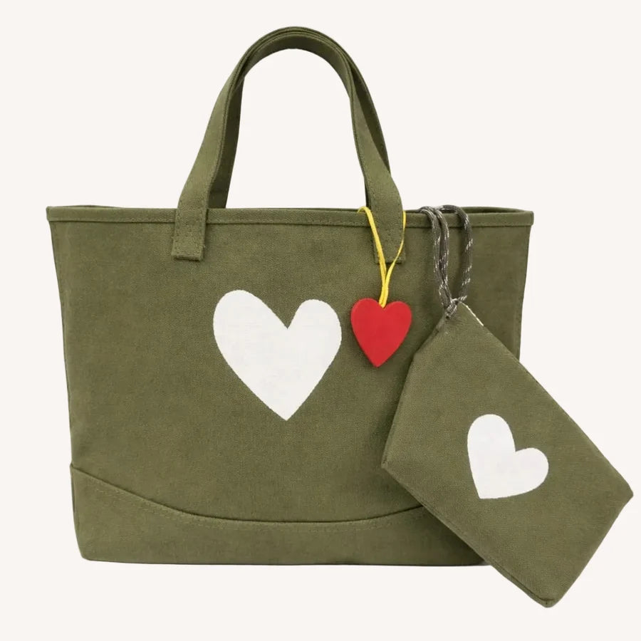 Kerri Rosenthal Imperfect Heart Tote | Army Green