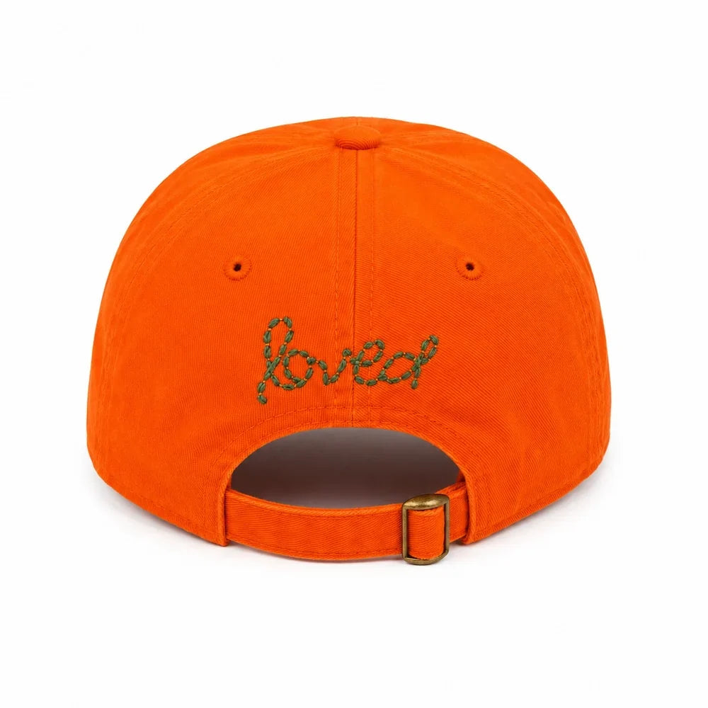 Kerri Rosenthal Imperfect Velvet Heart Hat | Tomato/Army Green