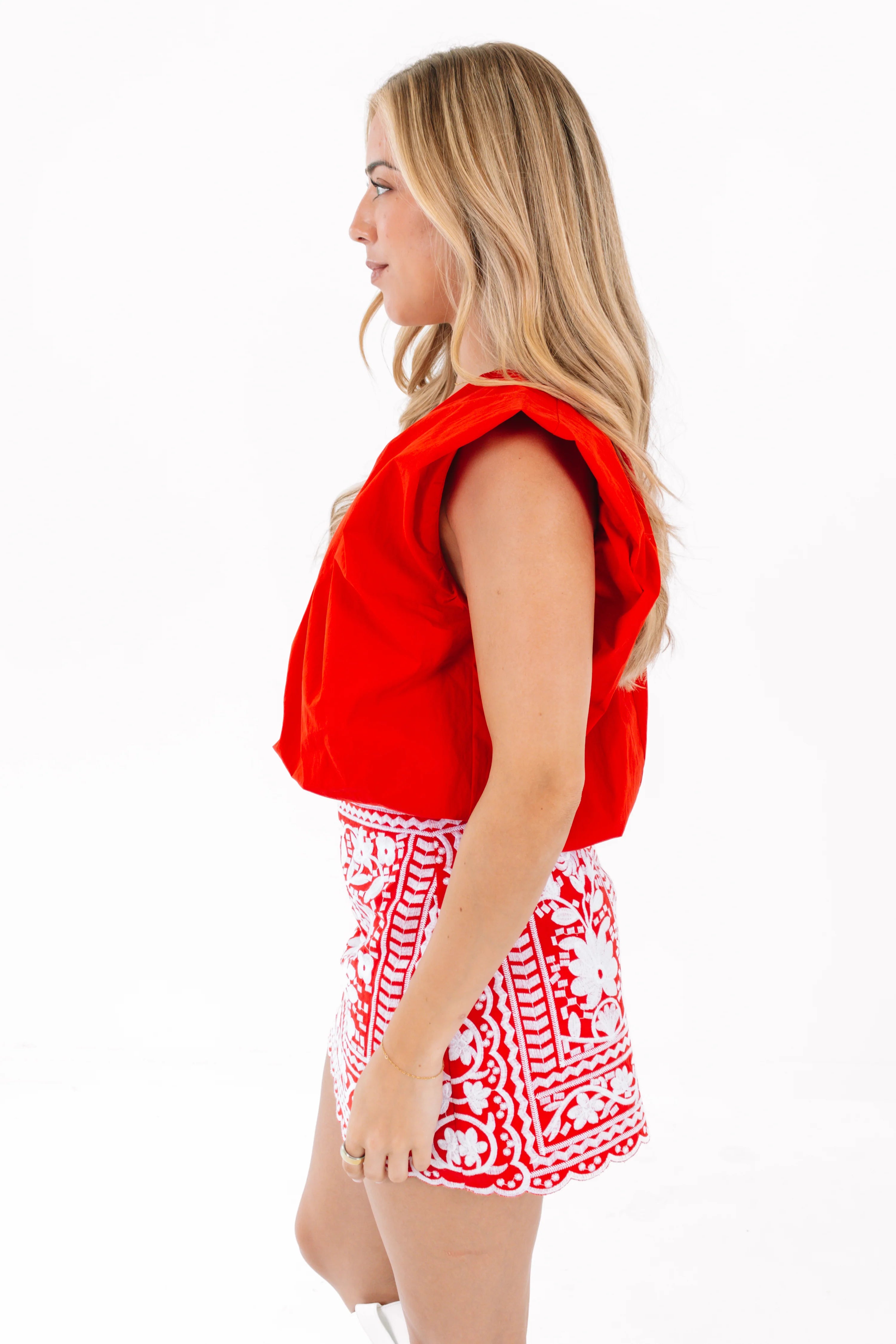 J Marie Layne Top | White and Red