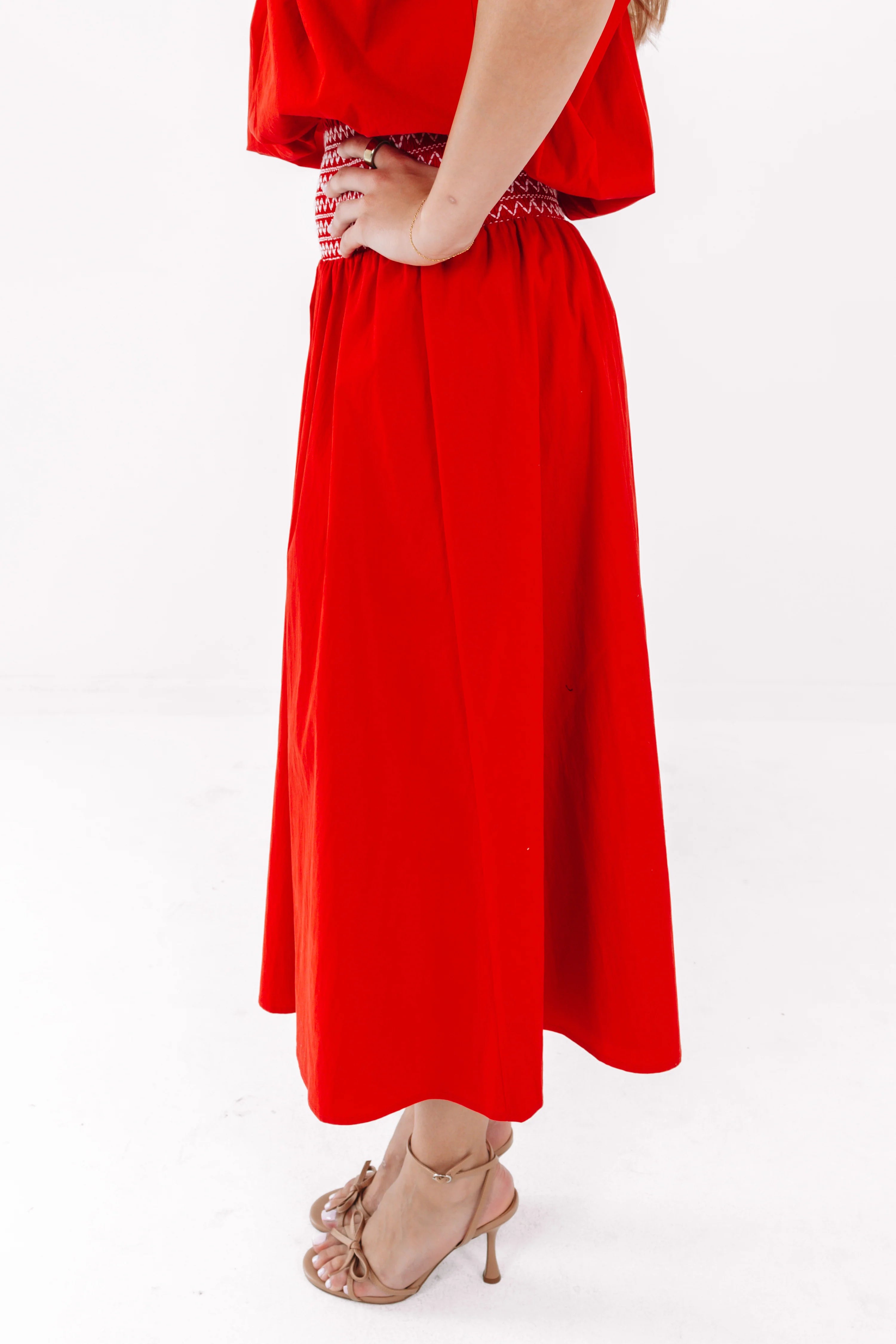 J Marie Layne Midi Skirt | Red