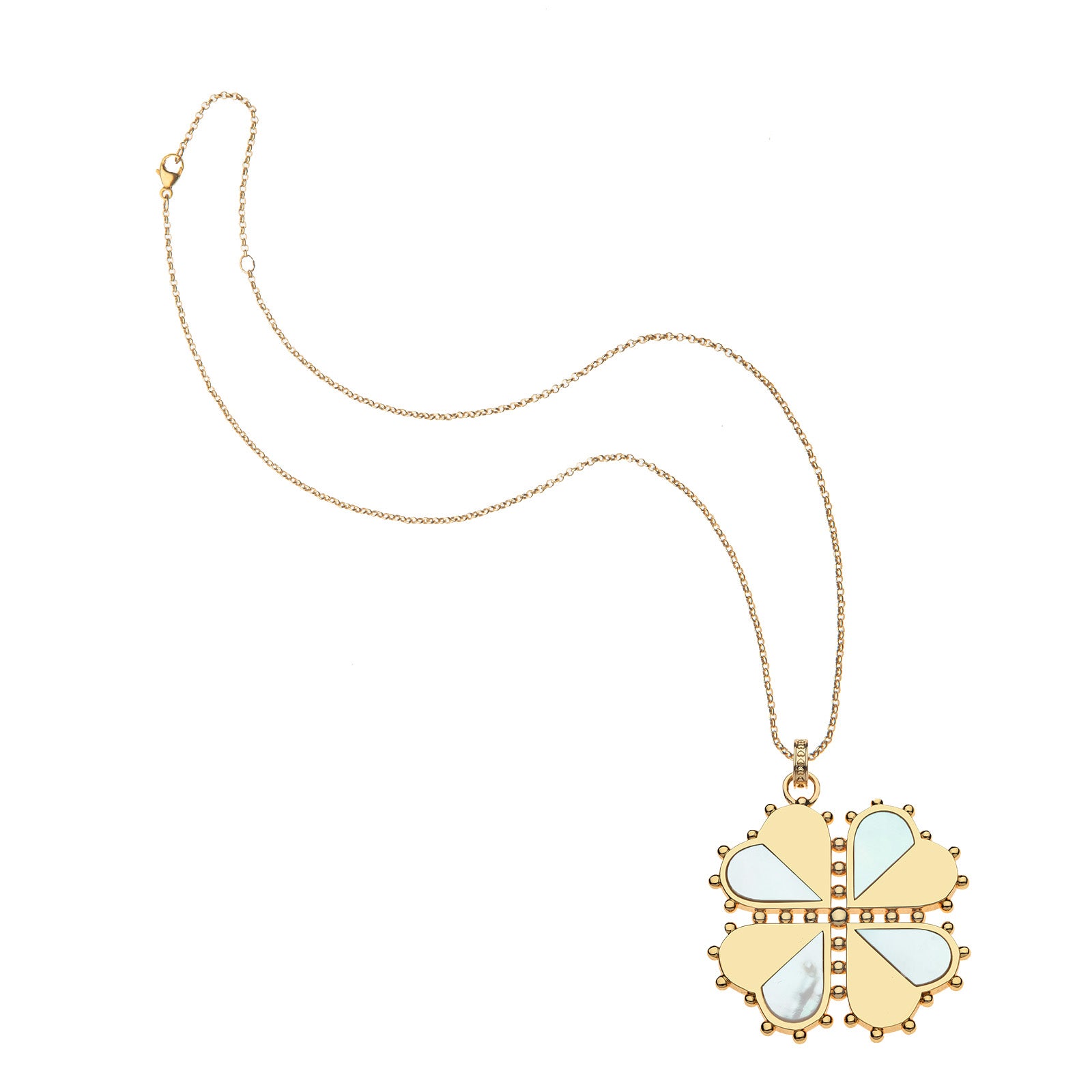 Jane Win Lucky Half of My Heart Pendant on Rolo Chain