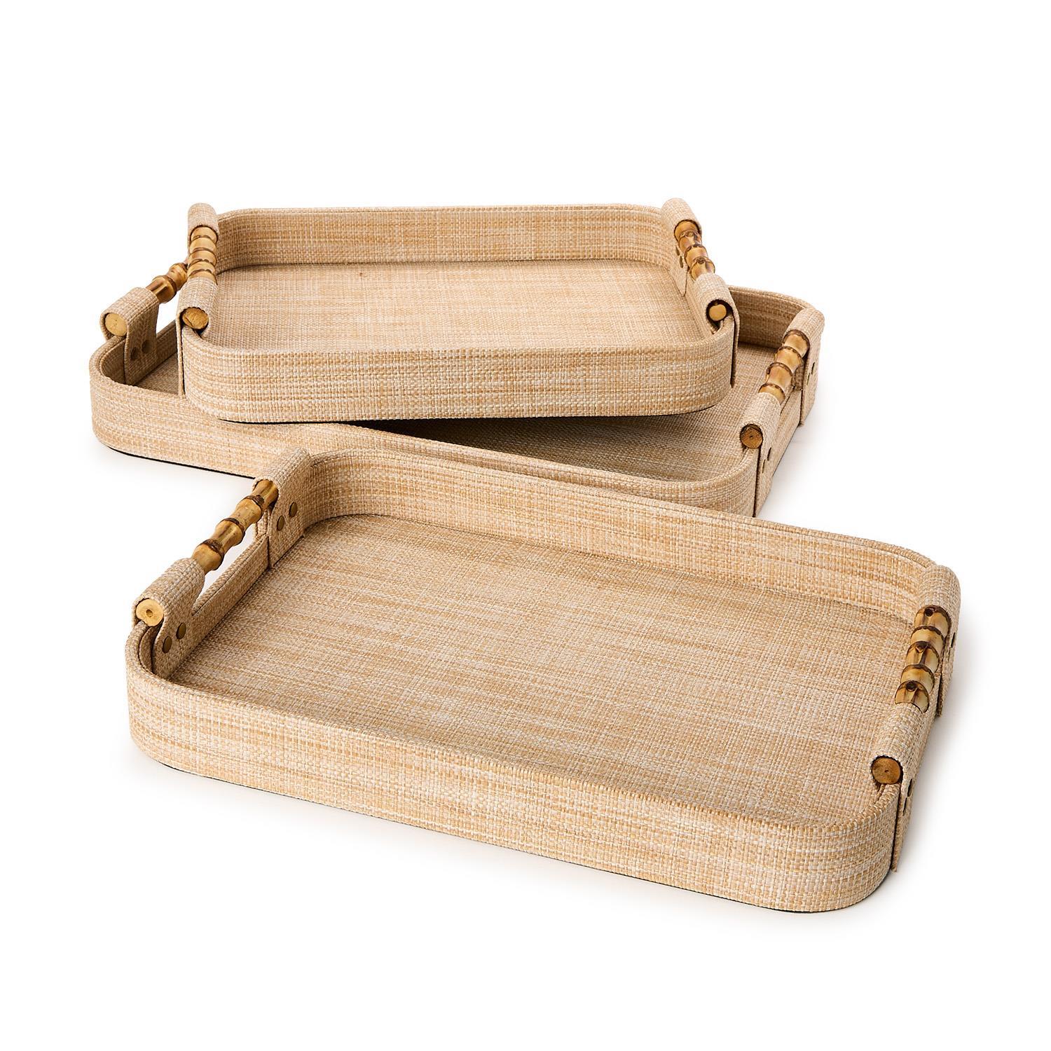 Monaco Natural Grass Rectangle Trays - 3 Sizes