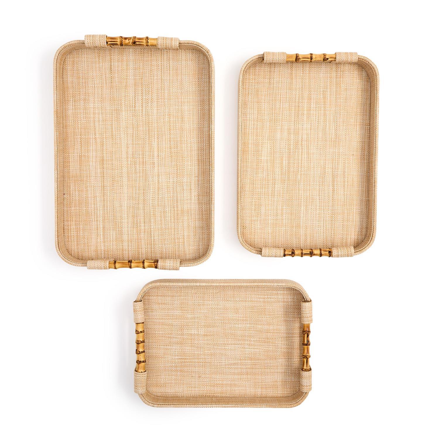 Monaco Natural Grass Rectangle Trays - 3 Sizes