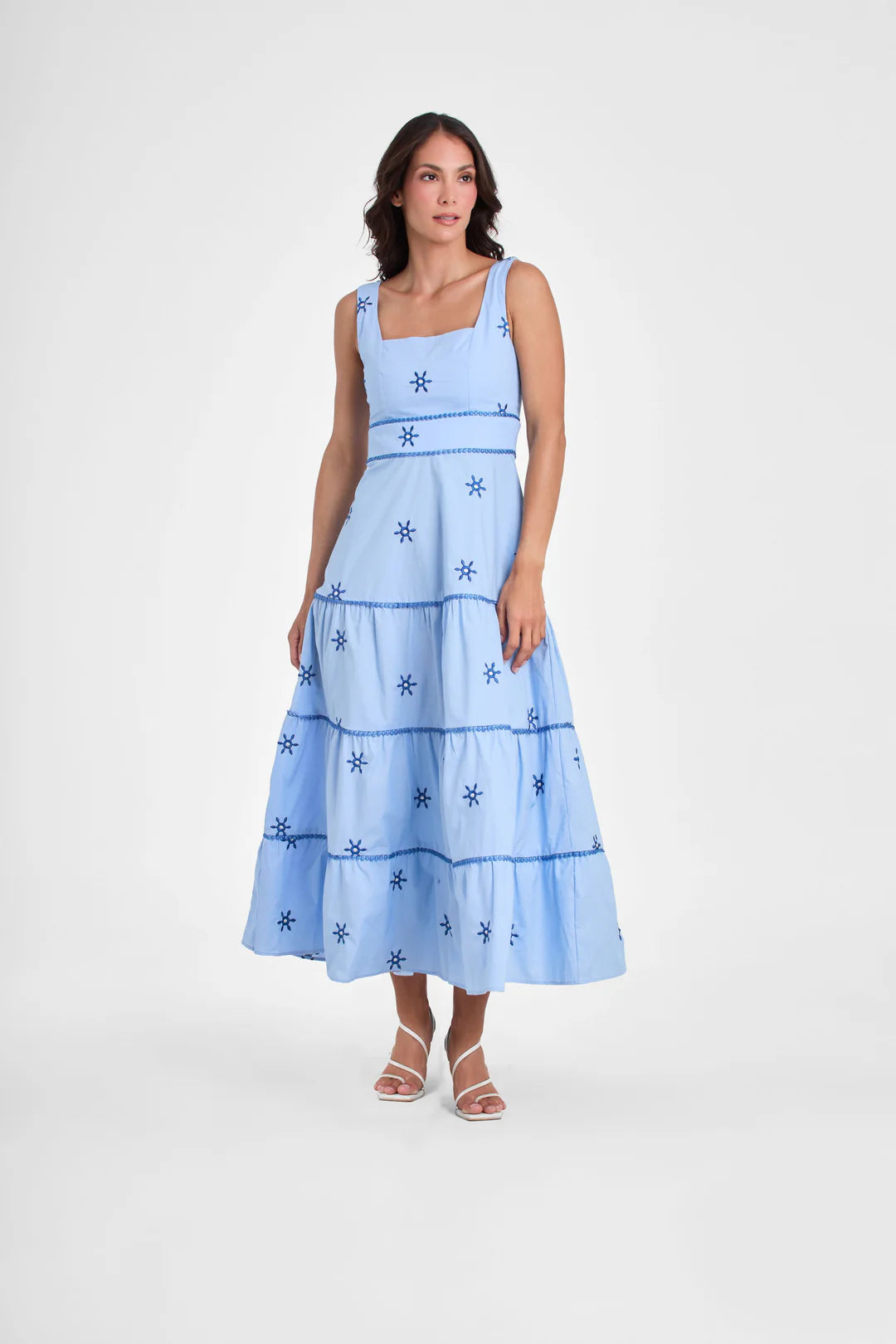 Lavi Emma Dress - Blue Embroidery