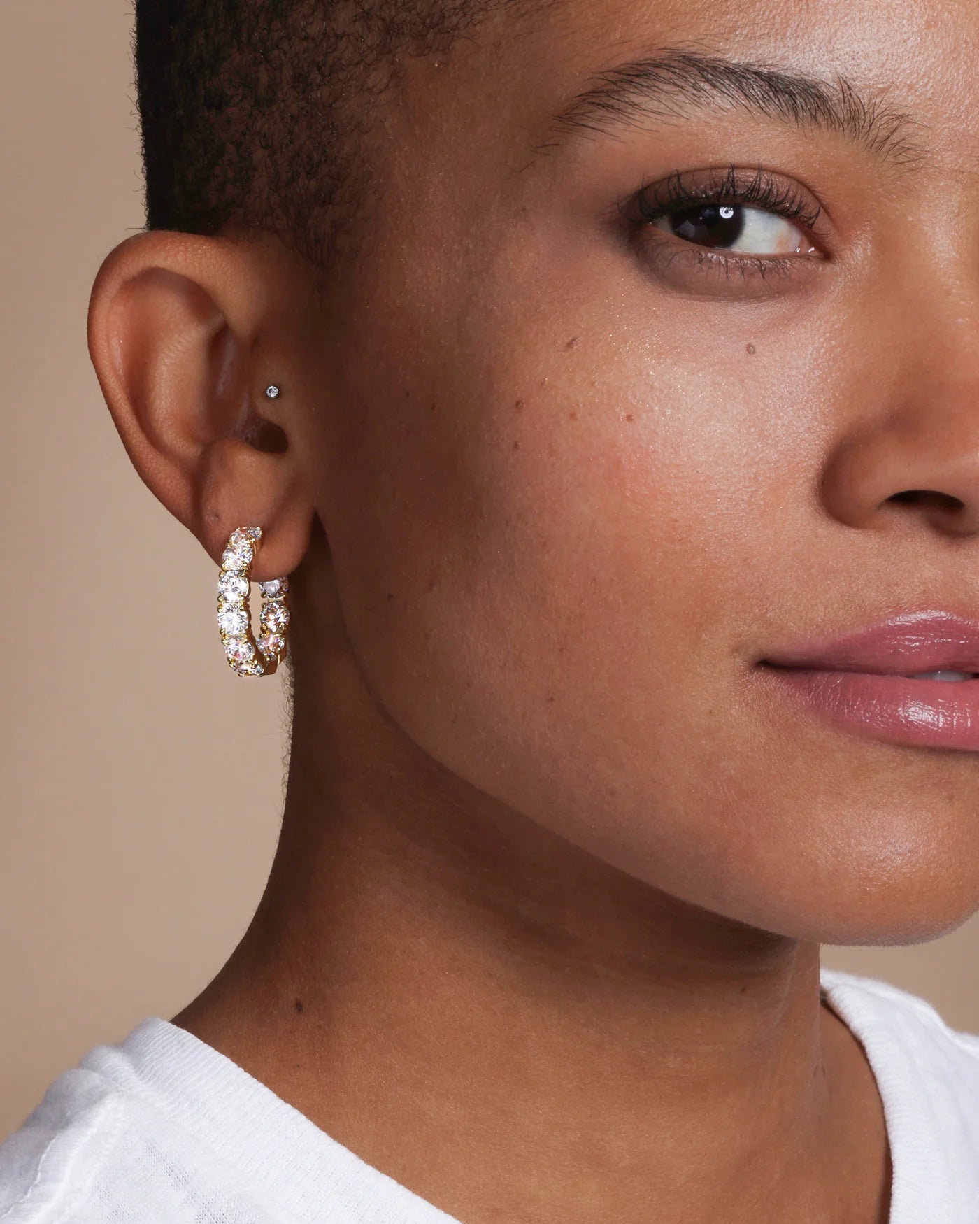 Oh She Fancy 1" Hoops - Gold/White  Silver/White